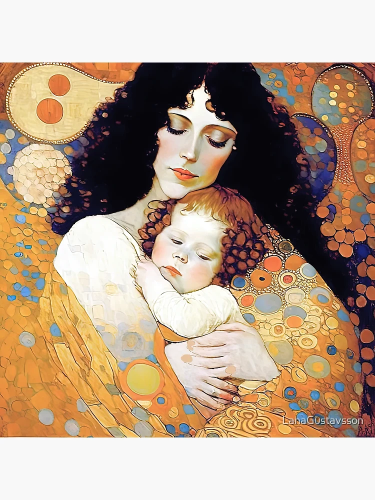 Gustav Klimt 母と子 絵画 Amazon.com: McGaw Graphics Mother and Child (Detail from The