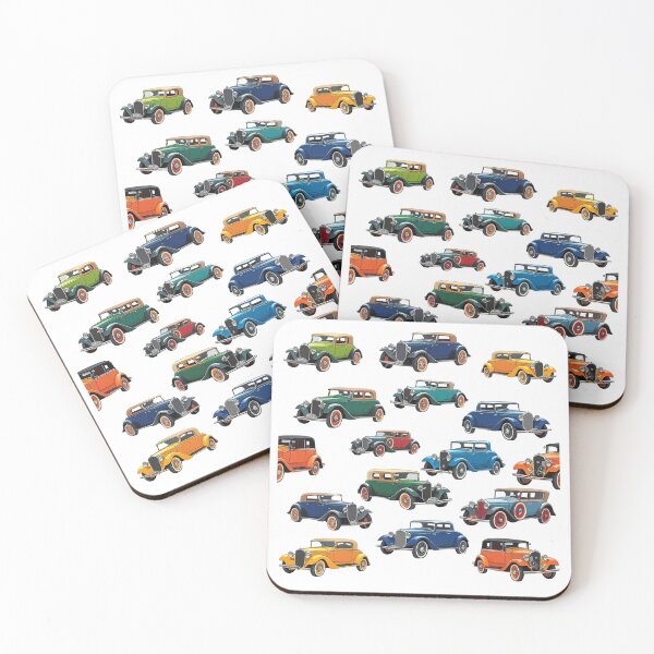 Item preview, Vintage Classic Car Pattern – Retro Automobile Design - WHITE designed and sold by PAPIRO SIGLO XXI.