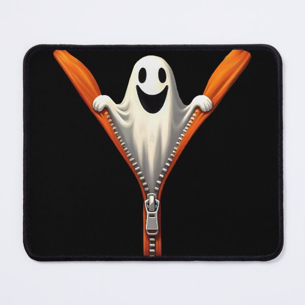 Aperçu de l'œuvre Fantôme d'Halloween 3D sortant d'une fermeture éclair. Design mignon et amusant. créée et vendue par SideKickCreates.