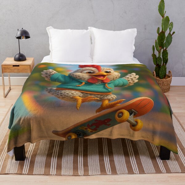Item preview, Playful Wyandotte Chicken Skateboarding designed and sold by Sillytoe.