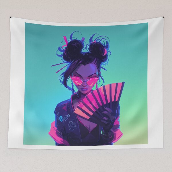 Item preview, Futuristic Neon Geisha Warrior designed and sold by Christian Weiss.