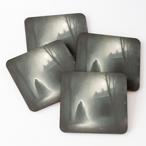 Item preview, Vintage Halloween Haunted Ghost Painting design designed and sold by SideKickCreates.