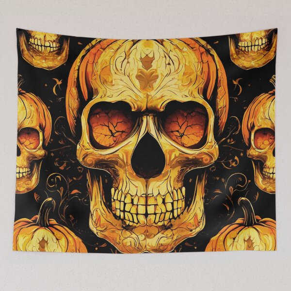 Item preview, Skull with Pumpkin Eyes designed and sold by Zofia Sosnecka.