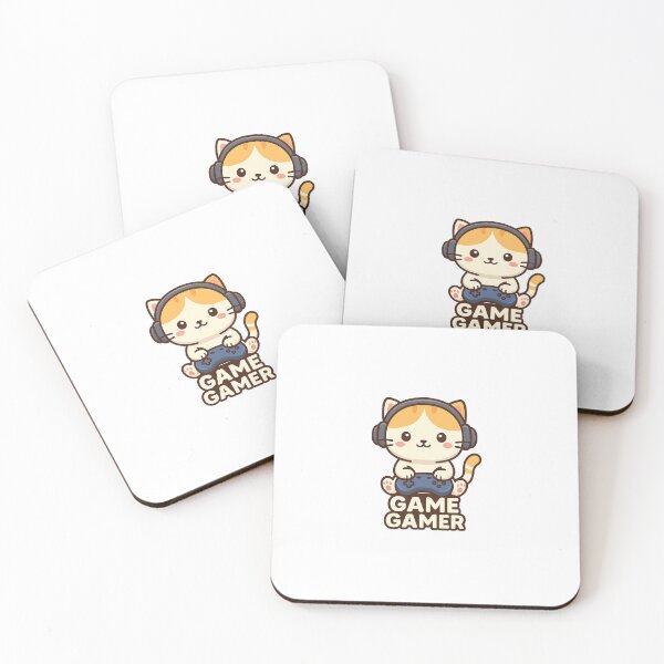 Item preview, Game Gamer Cat - Cute Gaming Cat with Headphones designed and sold by LevelUpLab.