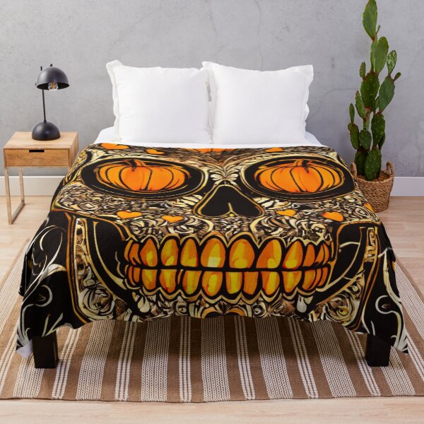 Item preview, Skull with Pumpkin Eyes designed and sold by Zofia Sosnecka.