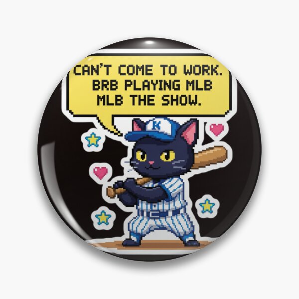 Item preview, Black Cat Baseball Player Pixel Art - Retro Baseball 8-bit designed and sold by Omarupattern51.