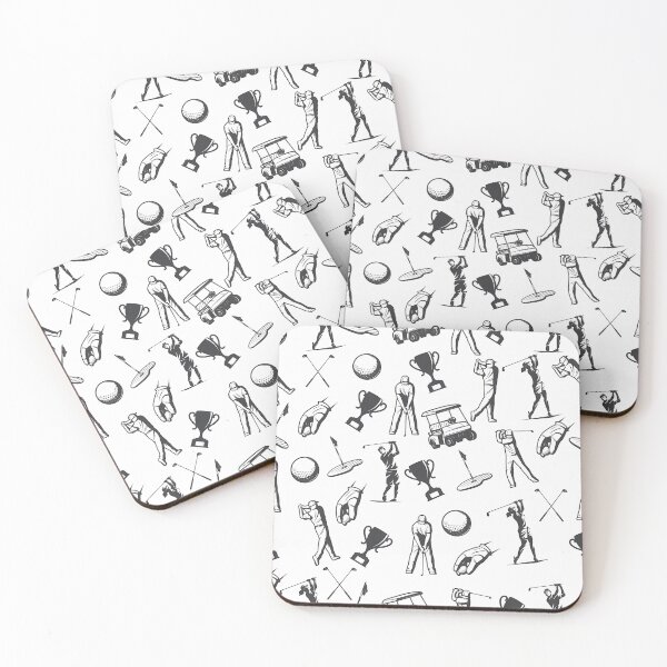 Item preview, Monochrome Golf Pattern – Players, Clubs, and Accessories designed and sold by darkskinbender.