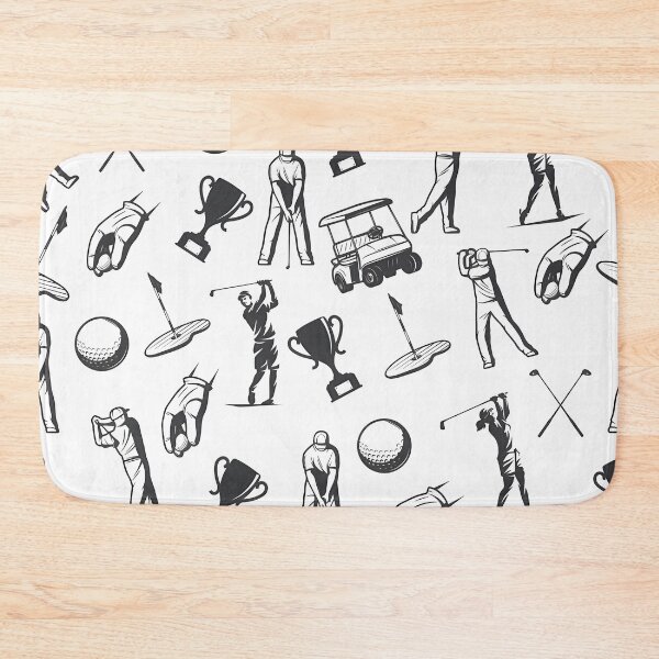 Item preview, Monochrome Golf Pattern – Players, Clubs, and Accessories designed and sold by darkskinbender.