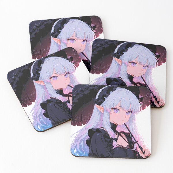 Item preview, Gothic Elf Girl with Silver Hair and Umbrella designed and sold by LunattaStore.