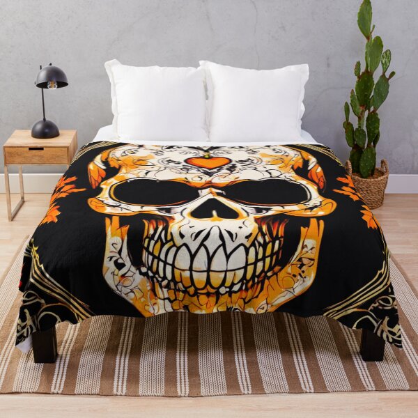 Item preview, Skull with Pumpkin Eyes designed and sold by Zofia Sosnecka.