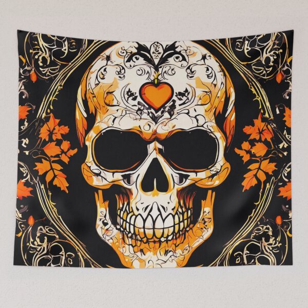 Item preview, Skull with Pumpkin Eyes designed and sold by Zofia Sosnecka.