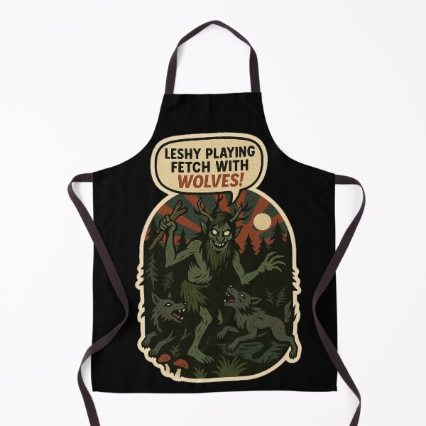 Item preview, Retro Horror Comic Art – Funny Forest Spirit Leshy Playing Fetch with Wolves Sticker designed and sold by JacobKAurumhead.