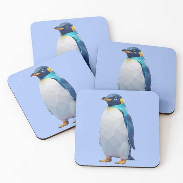 Item preview, Bright blue polygonal penguin designed and sold by bsbd-action.