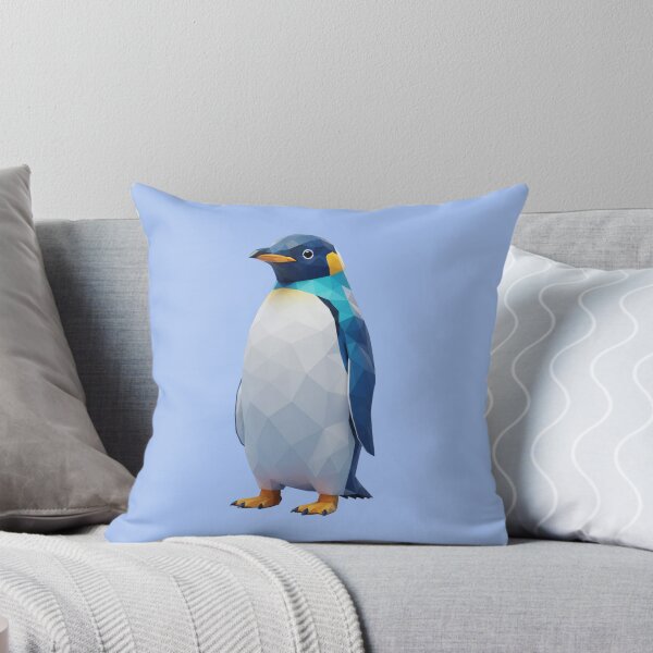 Item preview, Bright blue polygonal penguin designed and sold by bsbd-action.