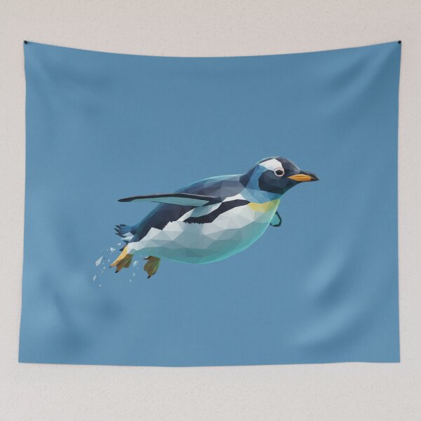 Item preview, Polygonal penguin swimming fast designed and sold by bsbd-action.