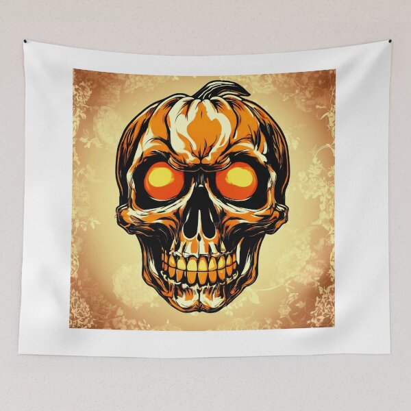 Item preview, Skull with Pumpkin Eyes designed and sold by Zofia Sosnecka.