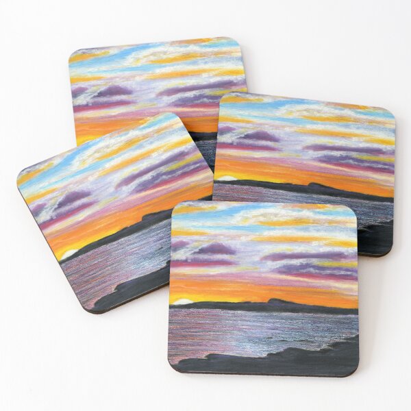 Item preview, Trearddur Bay at Sunset in Oil Pastels designed and sold by LymphomaLass.