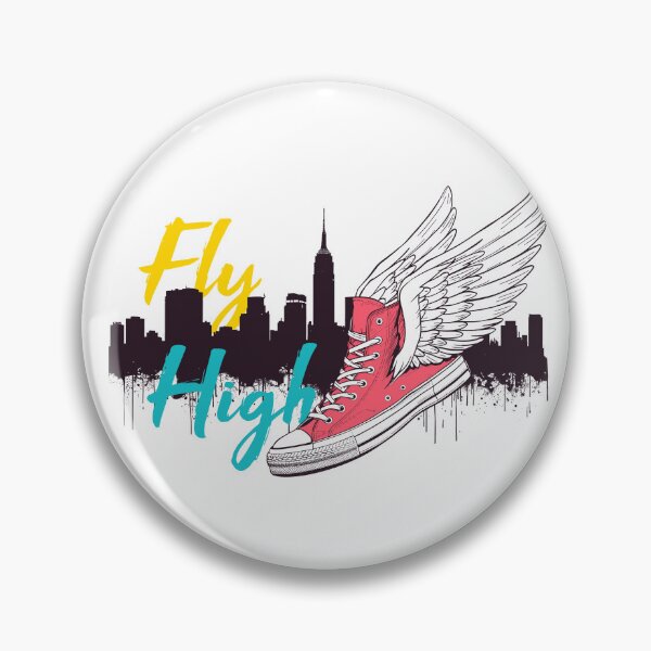 Item preview, Fly High – Winged Sneaker and New York Skyline Street Art designed and sold by sherifshaaban.