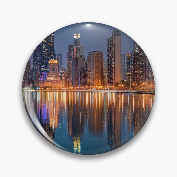 Item preview, Chicago Skyline at Night with Willis Tower Lights designed and sold by daila70.