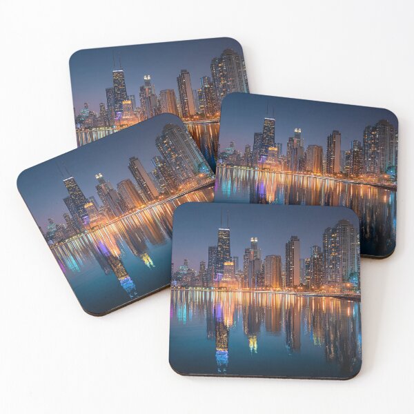 Item preview, Chicago Skyline at Night with Willis Tower Lights designed and sold by daila70.
