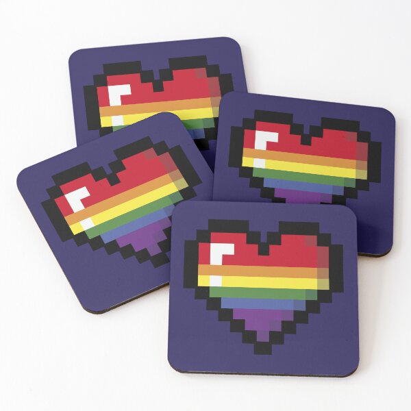 Item preview, Rainbow Pixel Pride Heart designed and sold by Onisym Design.