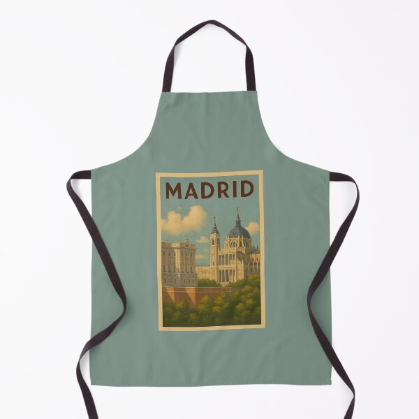 Item preview, Madrid Spain Travel Art – Royal Palace and Almudena Cathedral Souvenir Poster designed and sold by Annika Shurafa.
