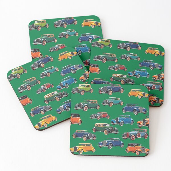 Item preview, Vintage Classic Car Pattern – Retro Automobile Design - GREEN designed and sold by PAPIRO SIGLO XXI.