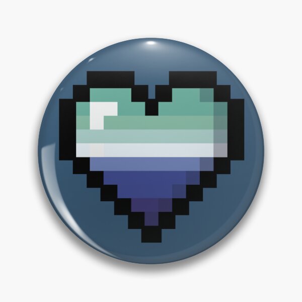 Aperçu de l'œuvre Cœur de fierté gay pixel turquoise créée et vendue par Onisym Design.