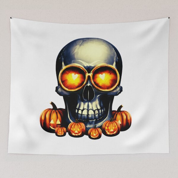 Item preview, Skull with Pumpkin Eyes designed and sold by Zofia Sosnecka.