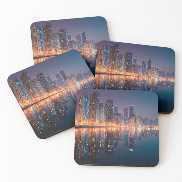 Item preview, Vibrant Chicago Cityscape Reflections After Dark designed and sold by daila70.