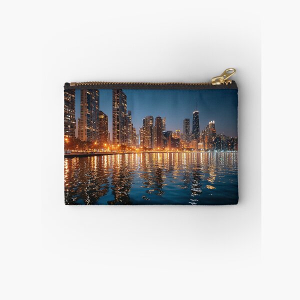 Item preview, Illuminated Chicago Waterfront Skyline at Night designed and sold by daila70.