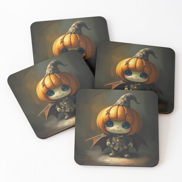 Item preview, Halloween Cute Pumpkin child character art illustration kawaii trick or treat designed and sold by Vintage Designs +.