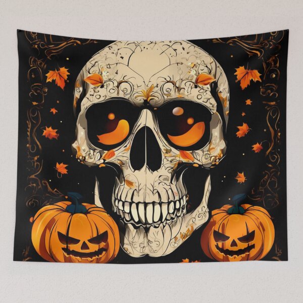 Item preview, Skull with Pumpkin Eyes designed and sold by Zofia Sosnecka.