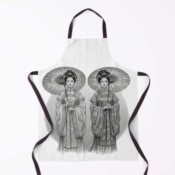 Item preview, Chinese Concubines with Umbrellas in Charcoal designed and sold by JOSTH.