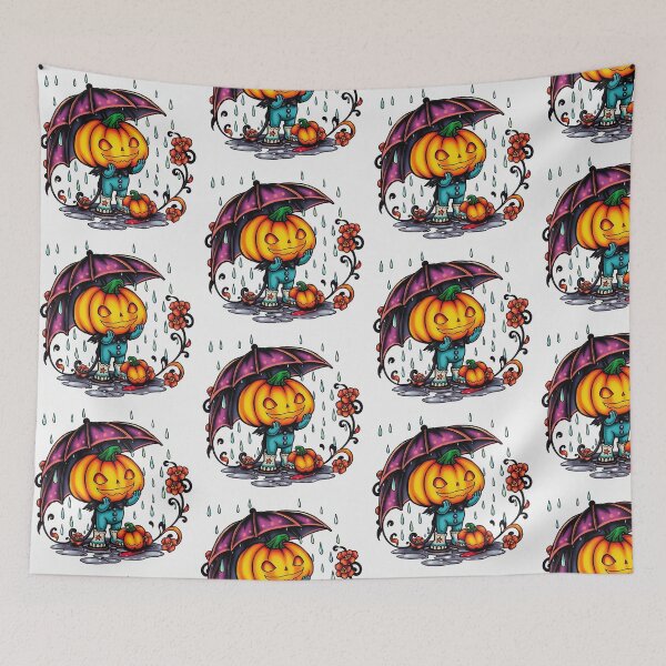 Item preview, Halloween Cute Pumpkin child character art illustration kawaii trick or treat designed and sold by Vintage Designs +.