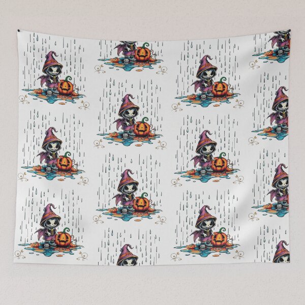 Item preview, Halloween Cute Pumpkin child character art illustration kawaii trick or treat designed and sold by Vintage Designs +.