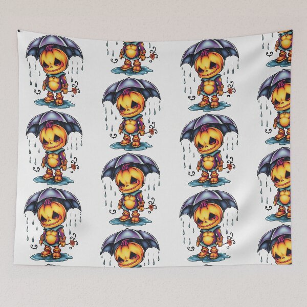 Item preview, Halloween Cute Pumpkin child character art illustration kawaii trick or treat designed and sold by Vintage Designs +.