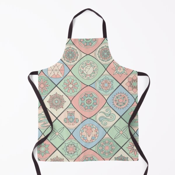 Aperçu de l'œuvre Motif mandala pastel doux et carreaux géométriques créée et vendue par Owcomm.