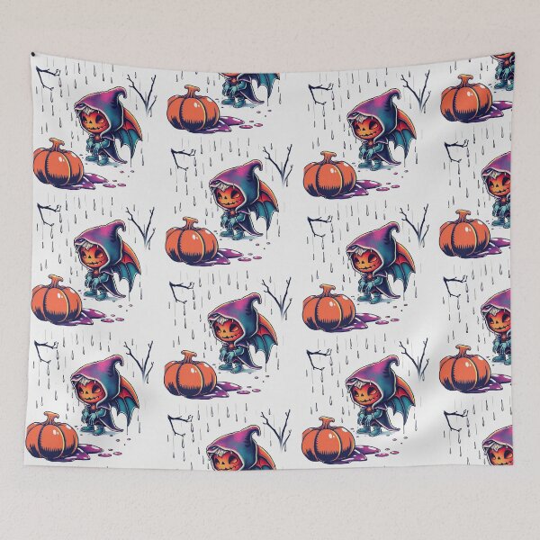 Item preview, Halloween Cute Pumpkin child character art illustration kawaii trick or treat designed and sold by Vintage Designs +.