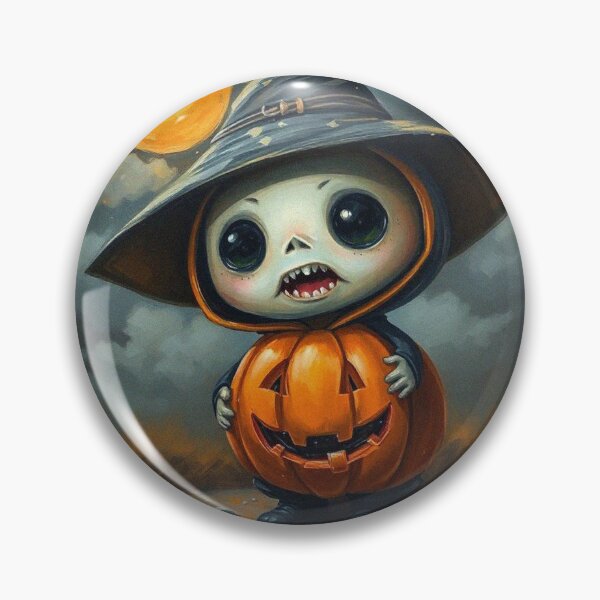 Item preview,  Halloween Cute Pumpkin child character art illustration kawaii trick or treat designed and sold by Vintage Designs +.