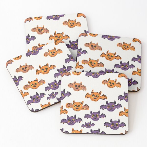Item preview, Cute kawaii Halloween Bats pattern art designed and sold by Vintage Designs +.