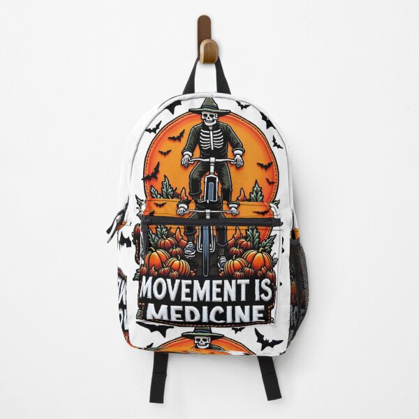 Item preview, Movement Is Medicine Skeleton Halloween Pumpkin Cycling designed and sold by ArtDesignTp.