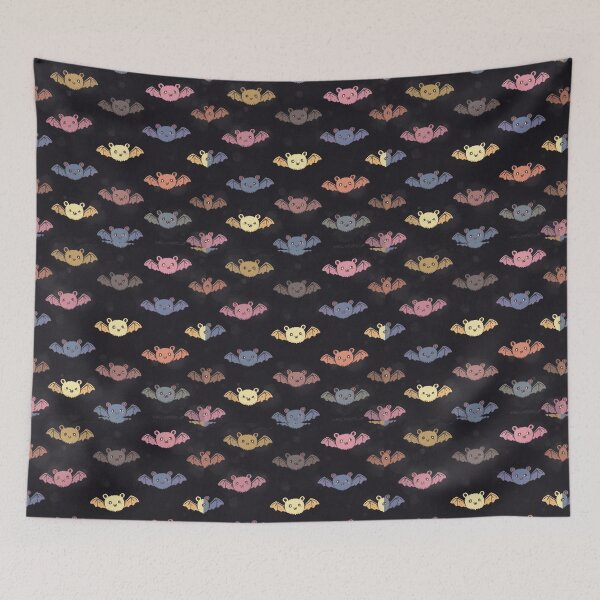 Item preview, Cute kawaii Halloween Bats pattern art designed and sold by Vintage Designs +.