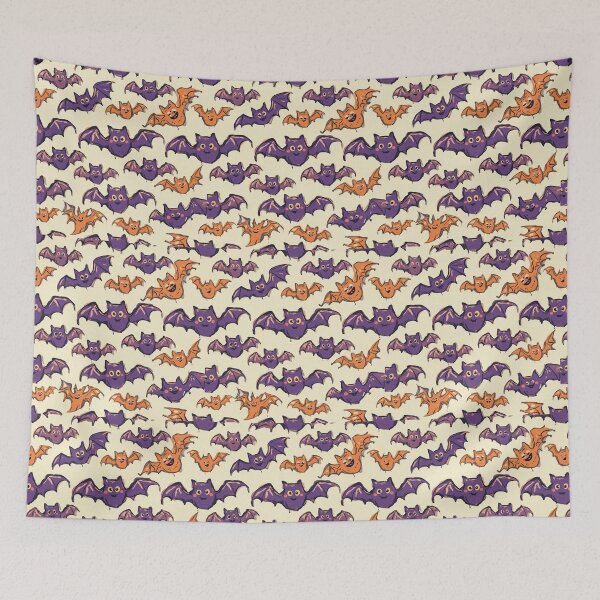 Item preview, f Cute kawaii Halloween Bats pattern art designed and sold by Vintage Designs +.