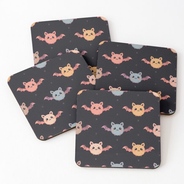 Item preview, Cute kawaii Halloween Bats pattern art designed and sold by Vintage Designs +.