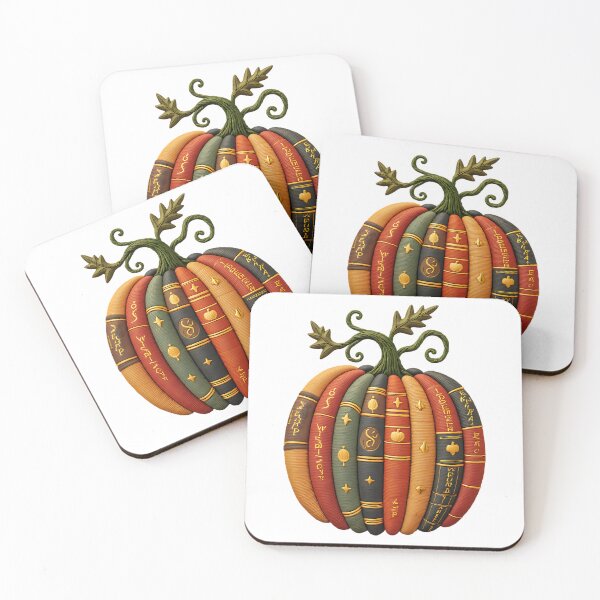 Item preview, Pumpkin Book Stack Vintage Fall Halloween Library Design designed and sold by ArtDesignTp.