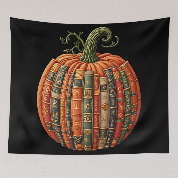 Item preview, Fall Pumpkin Book Stack Halloween Library Reading Design designed and sold by ArtDesignTp.