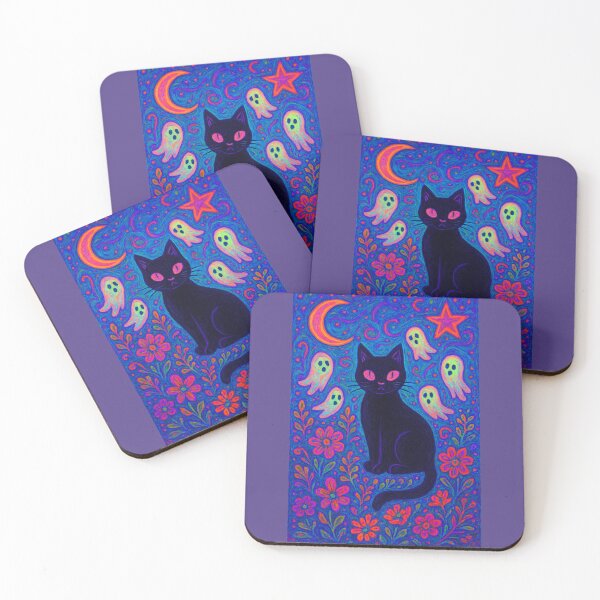 Item preview, Haunted Cat in the Garden – Mystical Halloween Art designed and sold by Syrupulse.