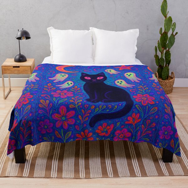 Item preview, Haunted Cat in the Garden – Mystical Halloween Art designed and sold by Syrupulse.