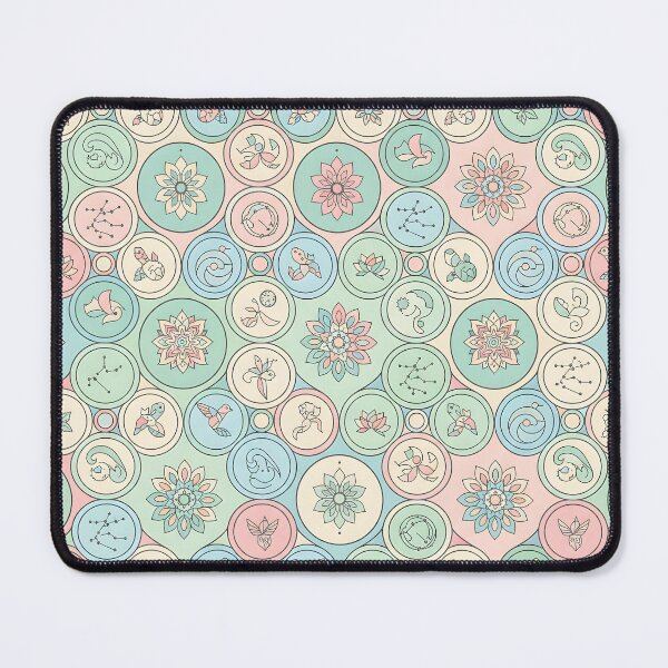Item preview, Delicate Pastel Mandala and Nature Icon Pattern designed and sold by Owcomm.